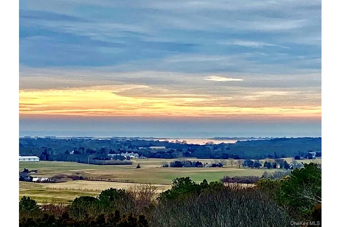 Aerial view at dusk