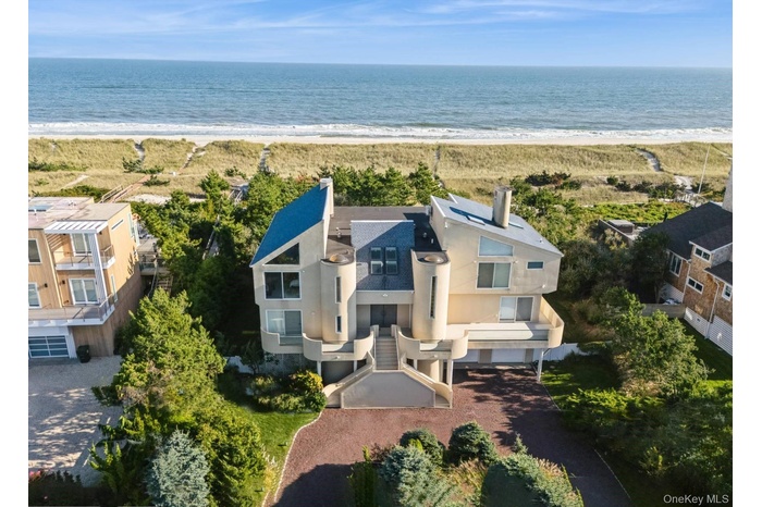 Aerial view of extended coastline