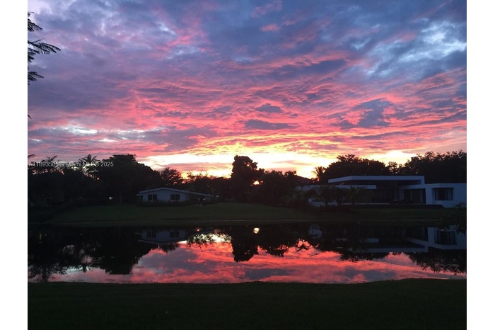 Lake view at sunset from back yard