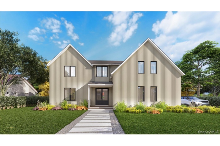 Modern farmhouse featuring a front yard