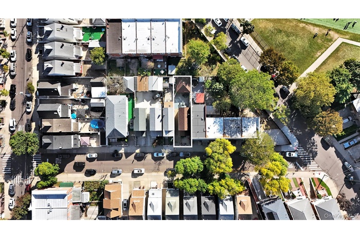 Aerial perspective of suburban area