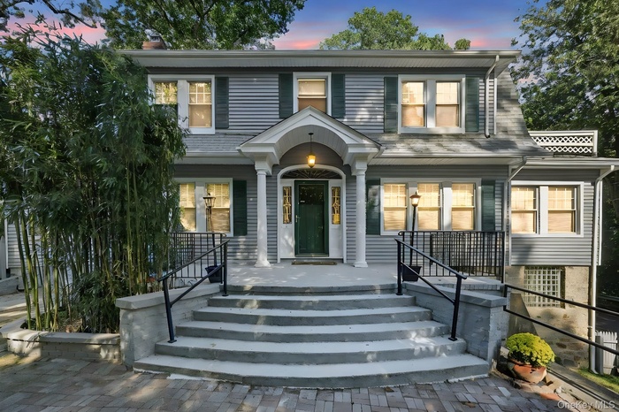 View of front of house featuring covered porch
