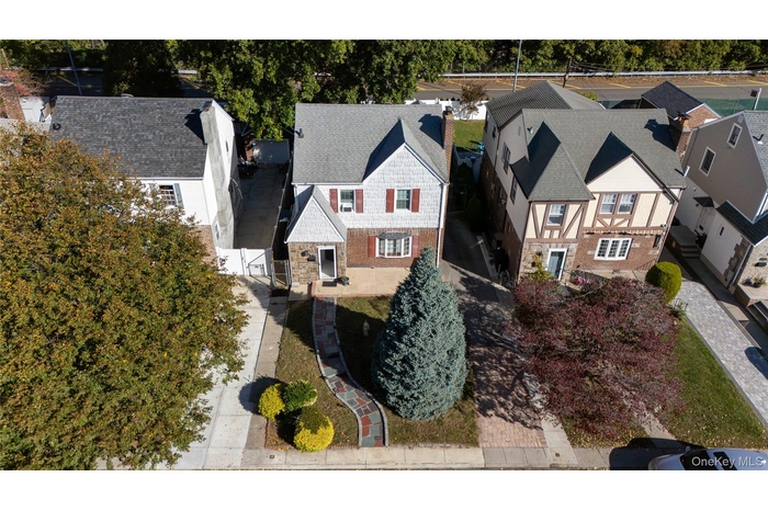 Aerial perspective of suburban area