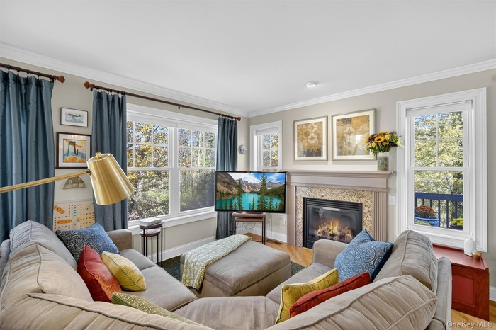 The spacious living room is perfect for entertaining.