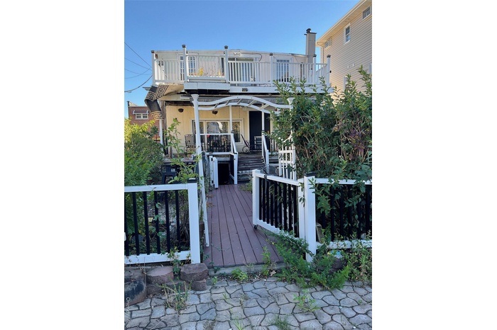 Wooden deck with a gate
