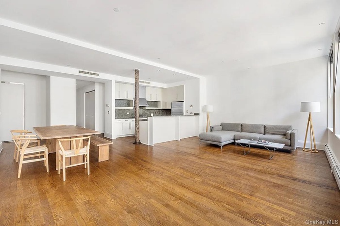 Living room with wood finished floors