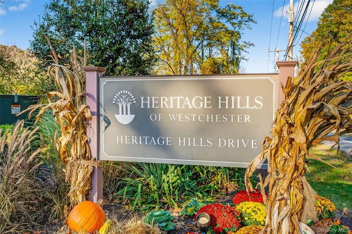 View of community sign at entrance
