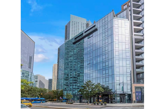 View of building exterior with a city view