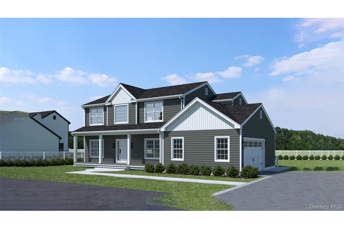 Traditional-style house with a porch, roof with shingles, and driveway
