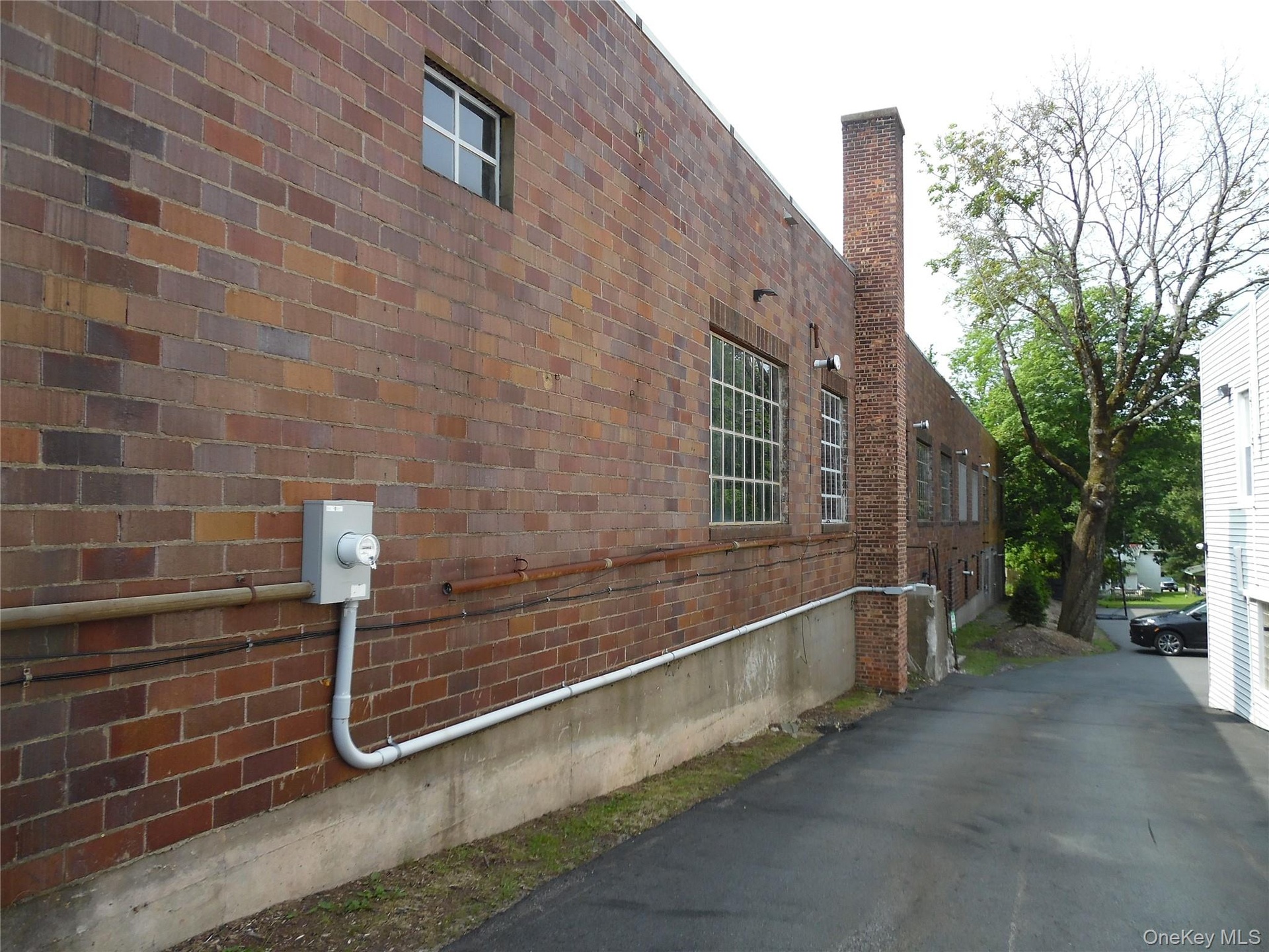 Side of building with new electrical service