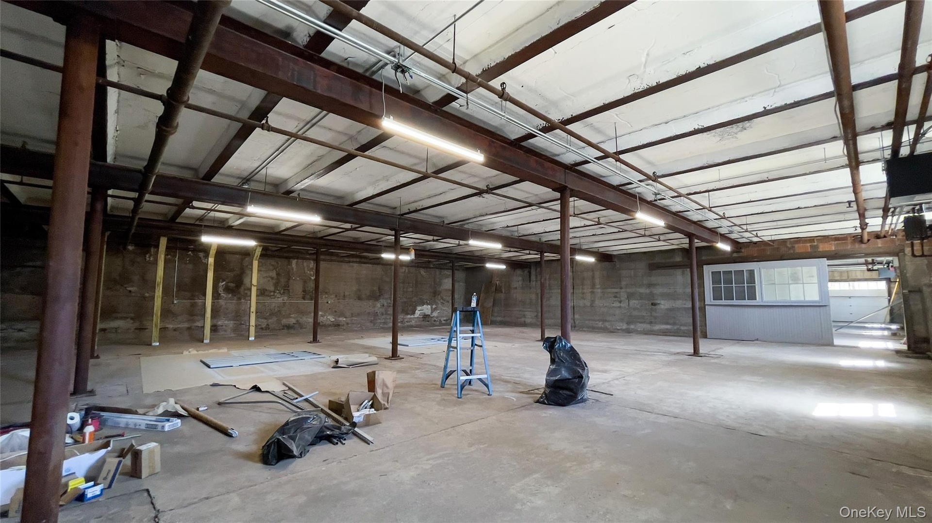 Basement with overhead door