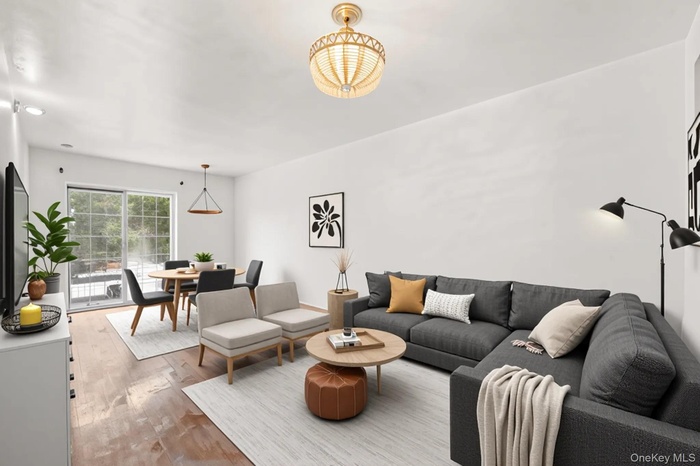 Living area featuring wood finished floors