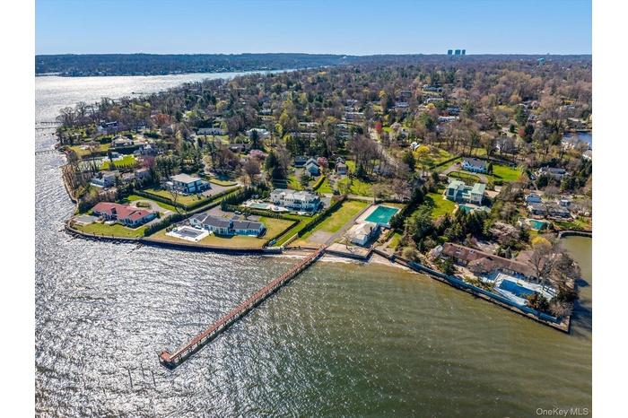Drone / aerial view of a large body of water