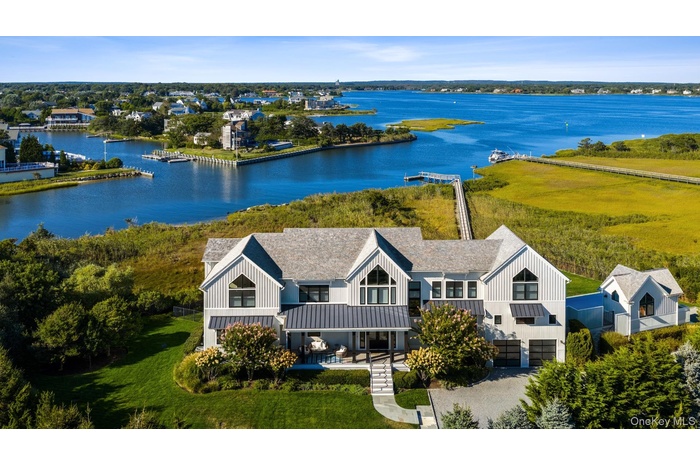 Aerial view of a large body of water