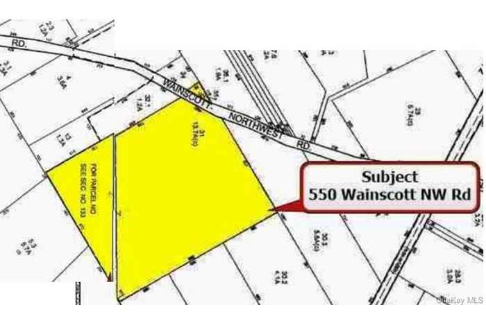 Map showing property parcels