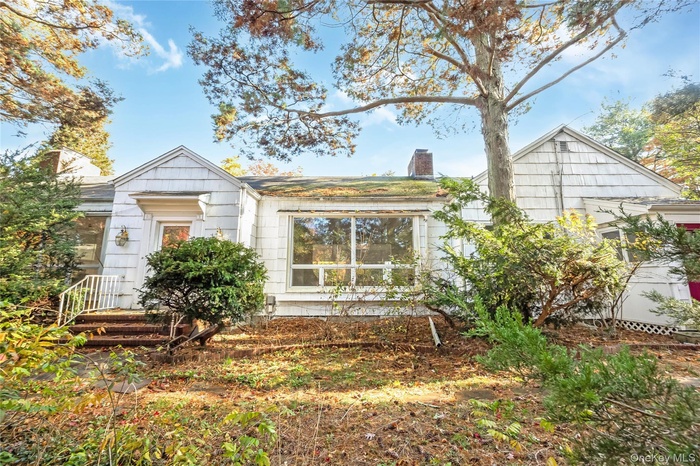 Rear view of property with a chimney