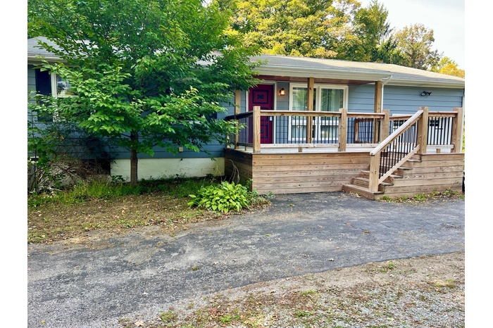 View of front featuring stairs