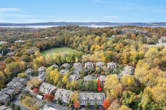 Aerial overview of property's location with the Hudson River in the background.