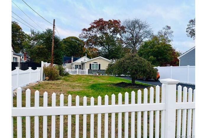 View of fenced front yard