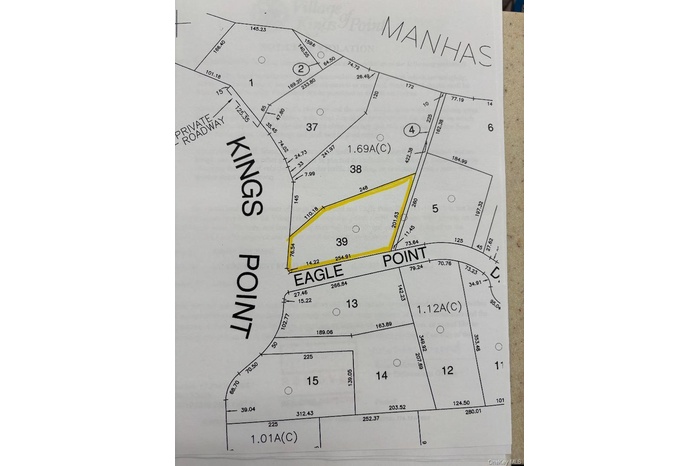 Map showing property parcels