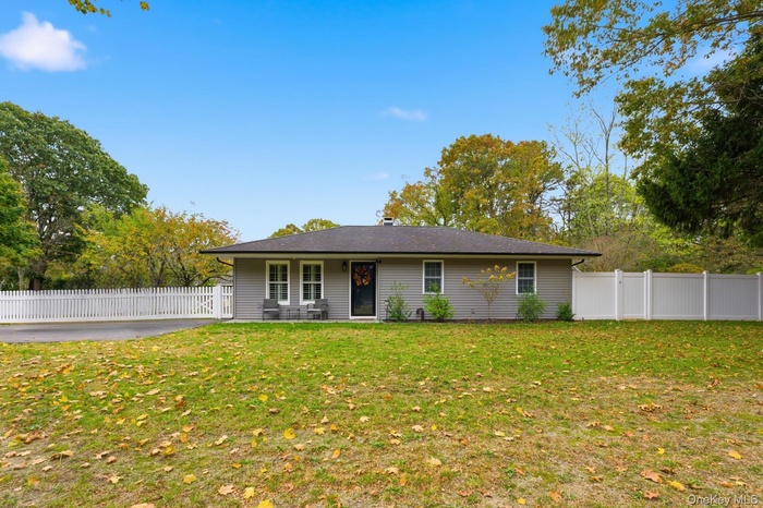 Single story home with a fenced backyard