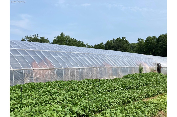 Exterior view of a greenhouse