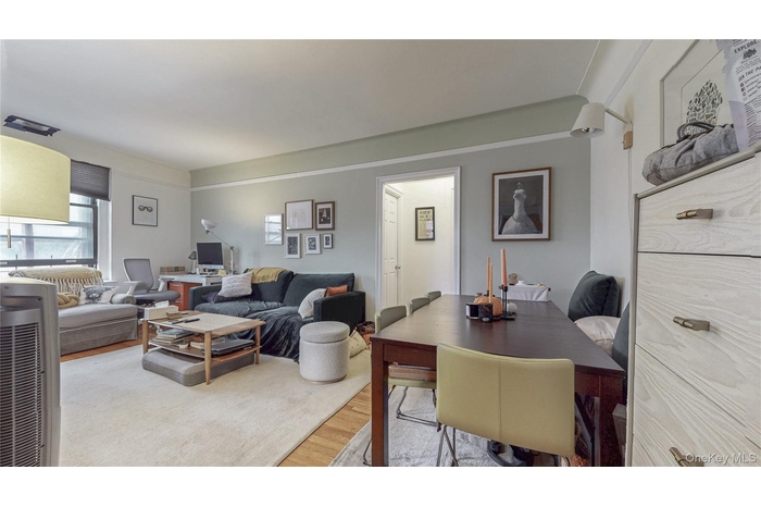Living area featuring wood finished floors