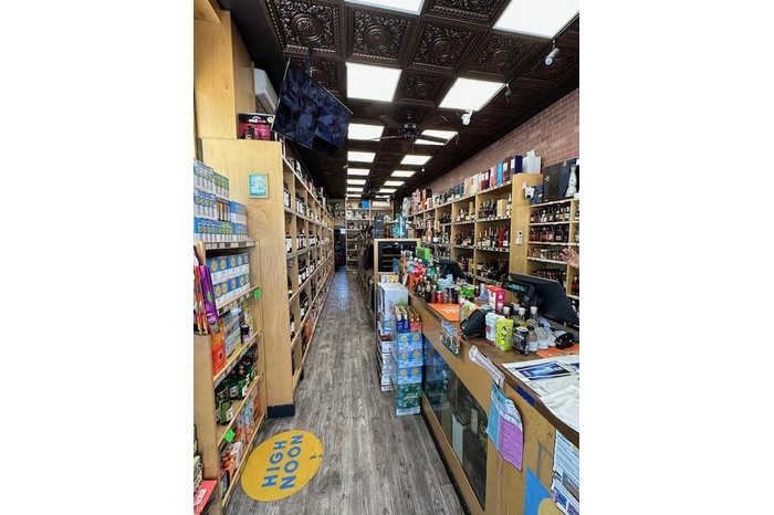 Storage area featuring a wall mounted AC