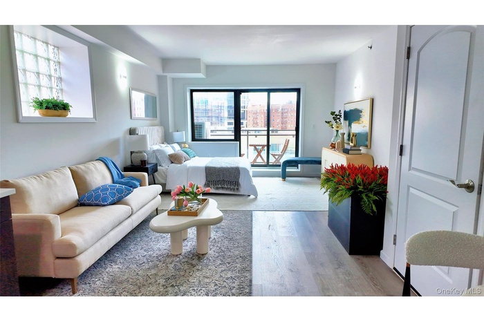 Living room featuring light wood-type flooring