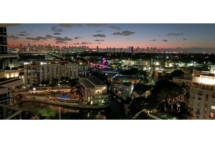 West Sunset View of Bay and Miami Cityscape