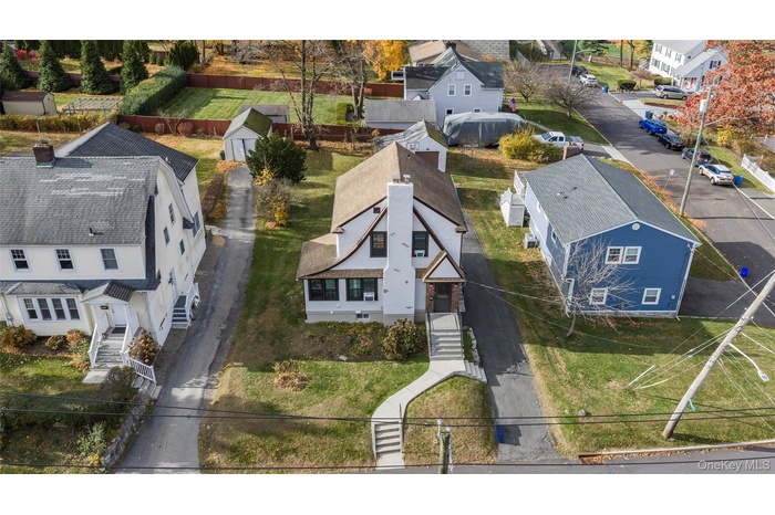 Aerial perspective of suburban area