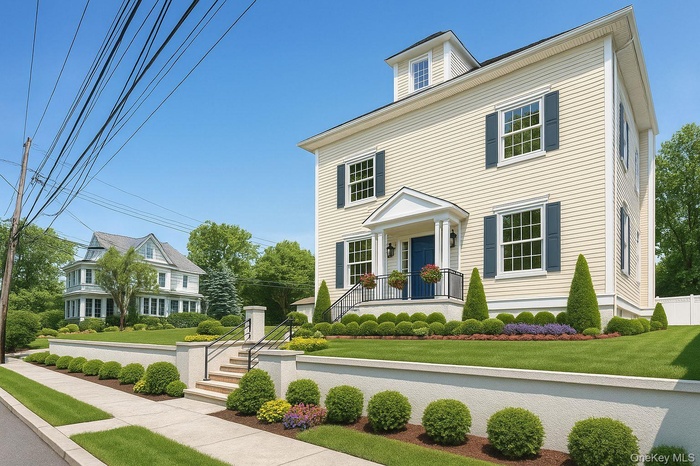 View of front of home with a front yard