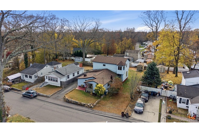 Aerial perspective of suburban area
