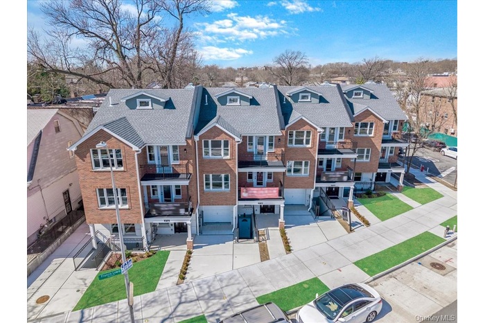 Aerial perspective of suburban area