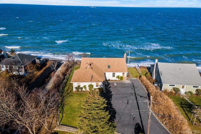 Aerial perspective of suburban area