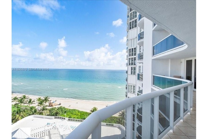 View from Balcony facing east with beach views