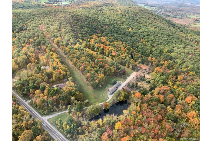 View of property location with a heavily wooded area