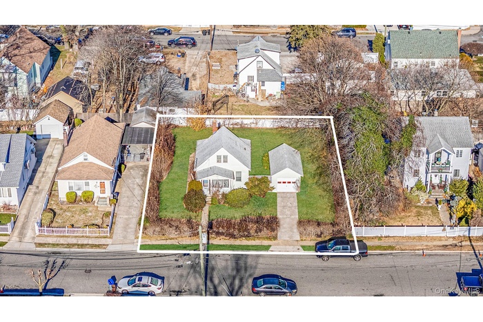 Aerial perspective of suburban area