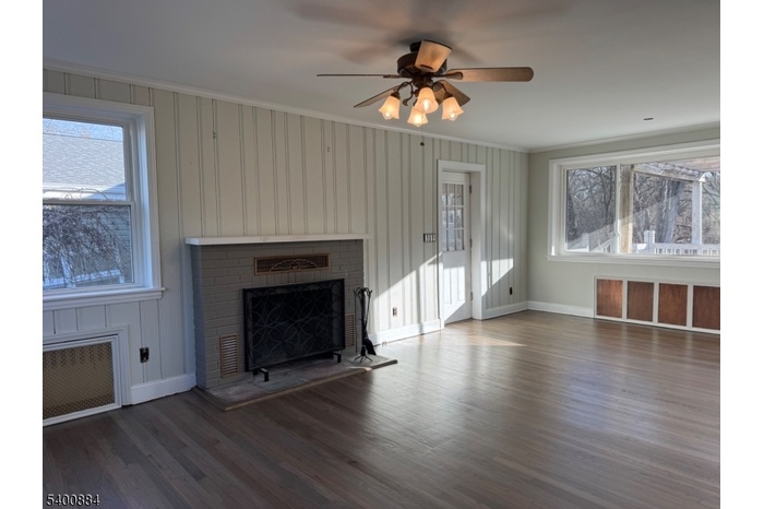 Living room with fireplace