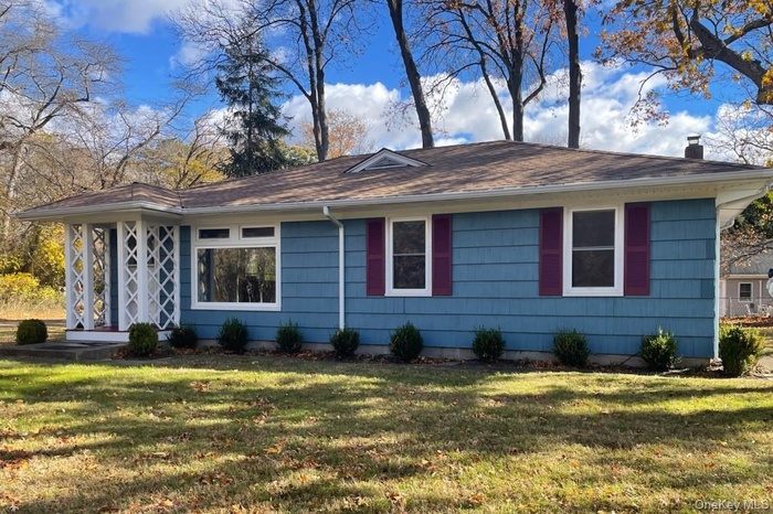 View of front of home with a front yard