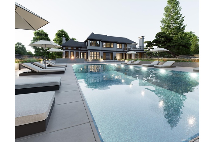 Outdoor pool with a patio area