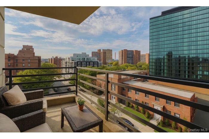 Balcony with a view of city