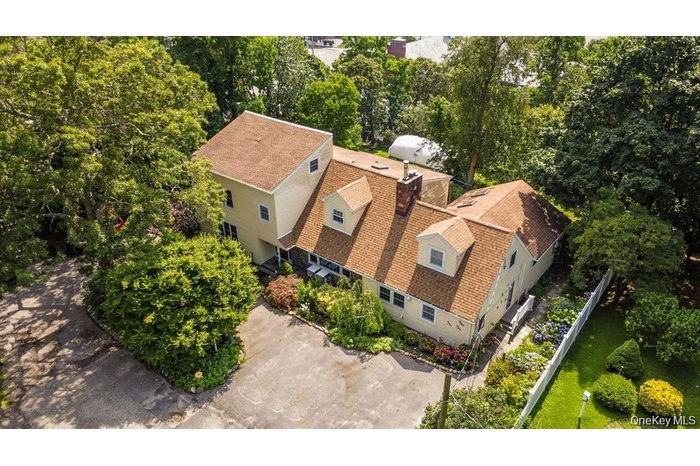 Bird's eye view of a tree filled landscape