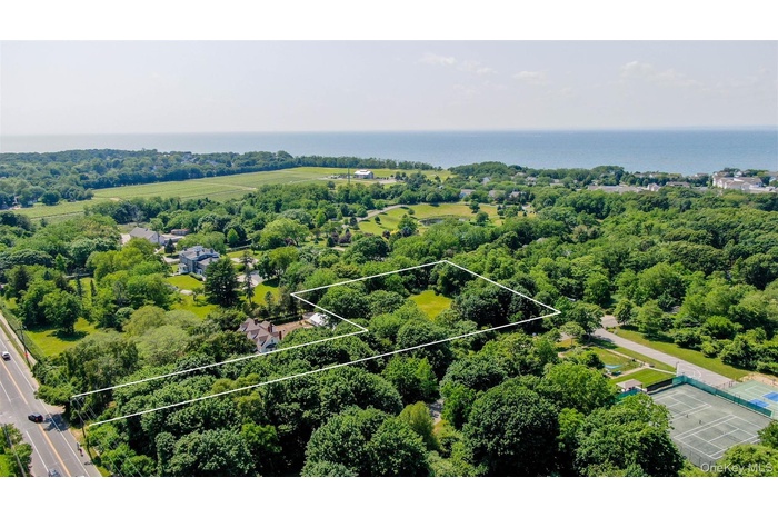 Aerial view of property's location with property parcel outlined