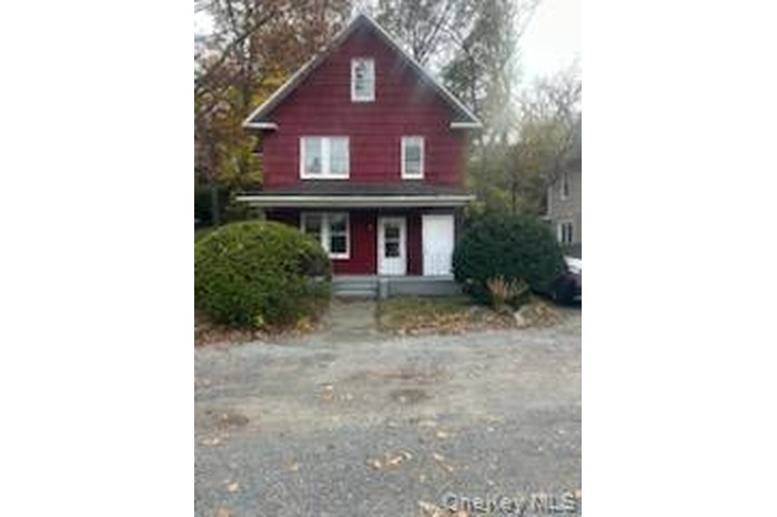 View of front facade featuring covered porch