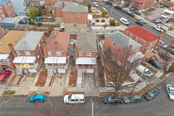 Aerial perspective of suburban area