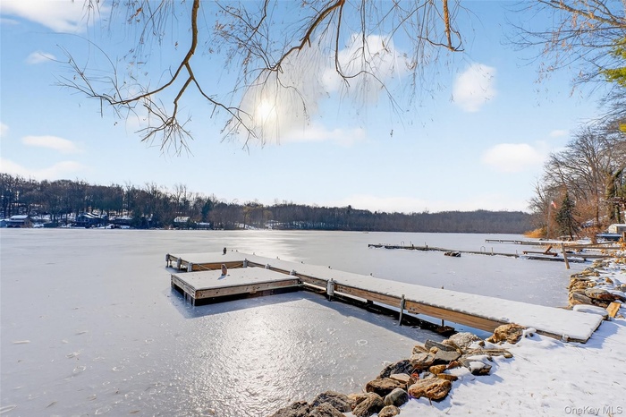 Dock featuring a water view