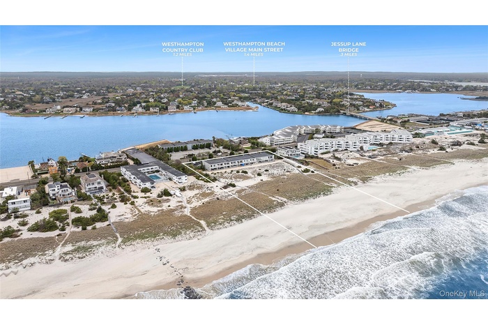 Bird's eye view of a nearby body of water