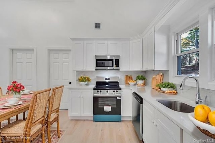 virtually staged kitchen area