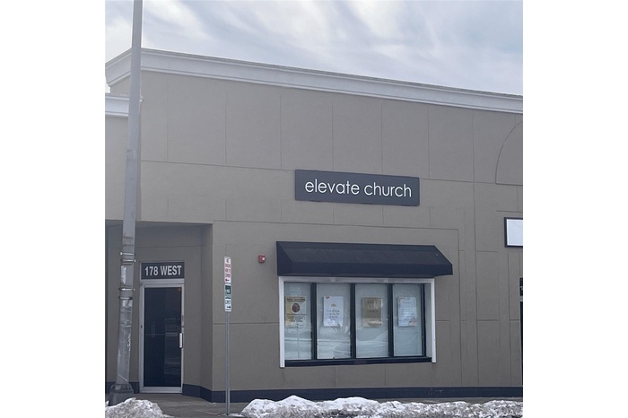 View of snow covered building